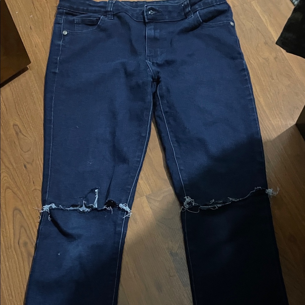 Stylish Blue Distressed Women Jeans